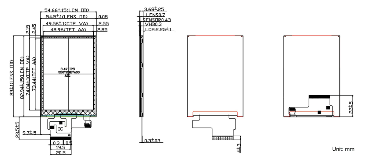 Mechanical Drawing - 4D LCD 3.5